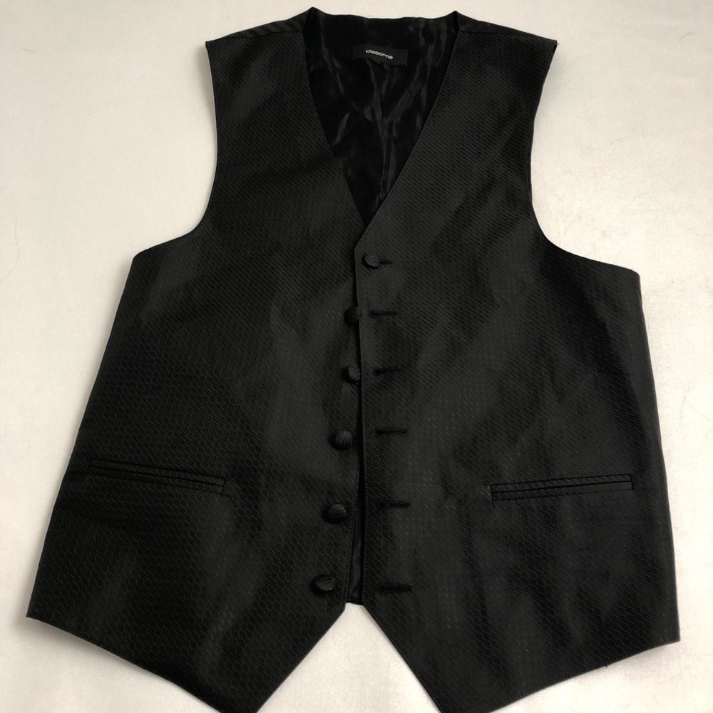 Claiborne black textured dressy vest